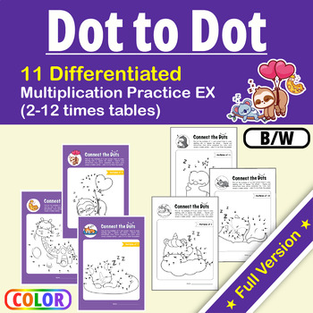 Preview of Differentiated Multiplication Dot-to-Dot WS|Facts 2 - 12 Times Table|Skip Count