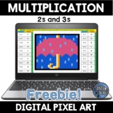 Multiplication Facts 2s and 3s Spring Digital Pixel Art