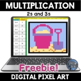 Multiplication Facts 2s and 3s Summer Digital Pixel Art