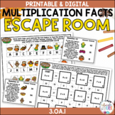 Multiplication Facts 3.OA.1 THANKSGIVING ESCAPE ROOM | Dig
