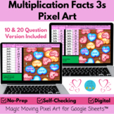 Multiplication Facts 3s Valentines Day Math Pixel Art Myst