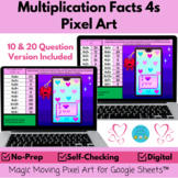 Multiplication Facts 4s Valentines Day Math Pixel Art Myst