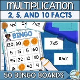 Multiplication Facts 4x4 Bingo | 2, 5, and 10 Facts