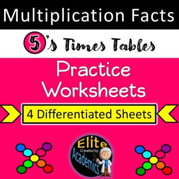 Preview of Multiplication Facts 5's -  FOUR Differentiated Practice Worksheets