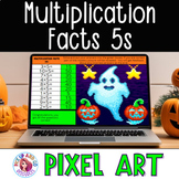 Multiplication Facts 5s Halloween Math Pixel Art Google Sheets