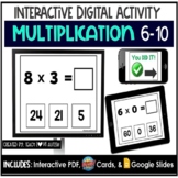 Multiplication Facts 6-10 Digital Task Cards | 3rd Grade |