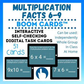 Preview of Multiplication Facts 6-9 - Boom Cards™