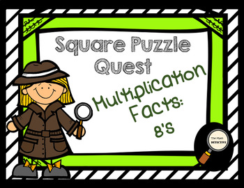 Preview of Multiplication Facts: 8's - Square Puzzle Quest