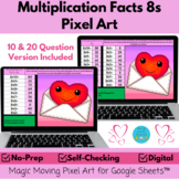 Multiplication Facts 8s Valentines Day Math Pixel Art Myst