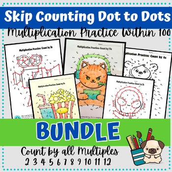 Preview of Multiplication Facts Activities - Skip Counting Dot to Dots - BUNDLE