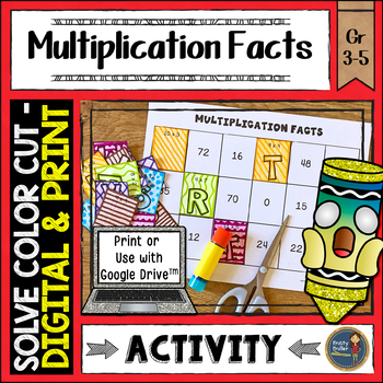 Preview of Multiplication Facts Activity - Math Solve Color Cut