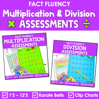Preview of Multiplication Assessments and Division Timed Tests - Math Facts Bundle