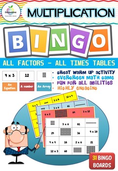 Preview of Multiplication Facts Bingo Bundle  | Factors 0 - 12 | Division | Times Tables
