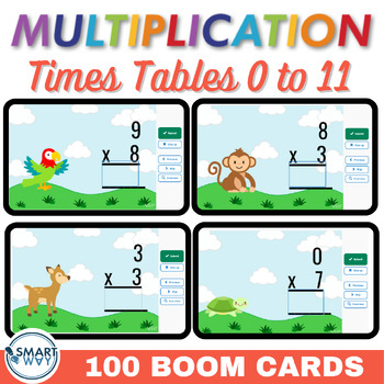 Preview of Multiplication Facts Boom Cards 0 - 11