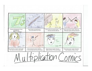 Preview of Multiplication Facts Comic Strip BUNDLE - sevens, eights, and nines