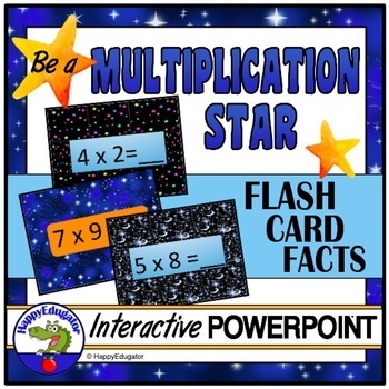 Preview of Multiplication Facts Digital Flash Cards PowerPoint Game