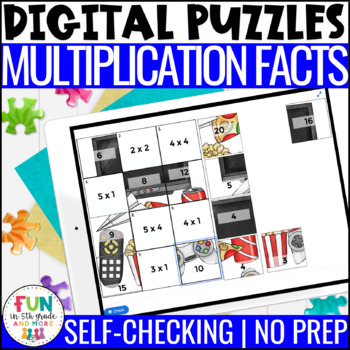 Preview of Multiplication Facts Digital Puzzles - Math Fact Practice