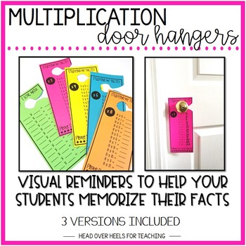 Preview of Multiplication Facts Door Hangers {0-12 FACTS}