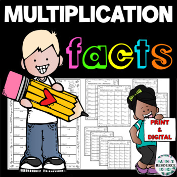 Preview of Multiplication Facts Drill Worksheets - Print and Digital