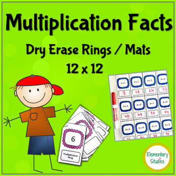 Preview of Multiplication Facts Dry Erase Rings and Mats