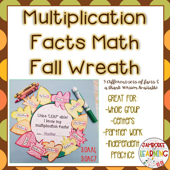 Preview of Multiplication Facts Fall Wreath Activity