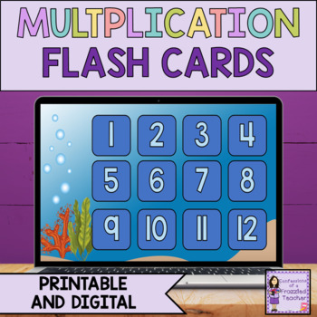 Preview of Multiplication Practice Facts Flash Cards Printable and Digital