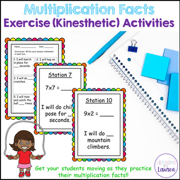Preview of Multiplication Facts Fluency Activity | Kinesthetic Learning 
