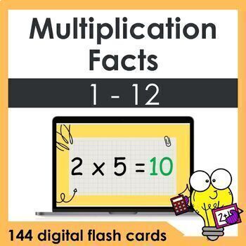 Preview of Multiplication Facts Fluency Google Slide Presentation x 1 - x 12