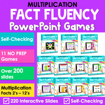 Preview of Multiplication Facts Fluency PowerPoint  Games Digital Resources - Bundle