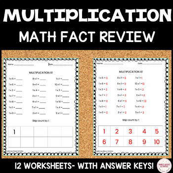 Preview of Multiplication Facts Fluency Practice; Basic Math Worksheets