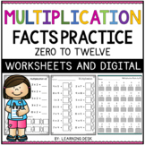 Multiplication Facts Fluency Practice Basic Math Worksheets and Google Slides