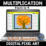 Multiplication Facts Fluency Practice Fall Digital Pixel Art