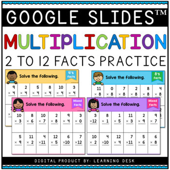 Preview of Multiplication Facts Fluency Practice Second Third Grade Google Slides 2 to 12