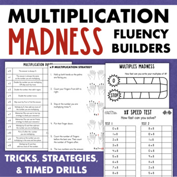 Preview of 3rd Grade Math Fact Fluency Multiplication Drills Timed Tests Fact Tracker