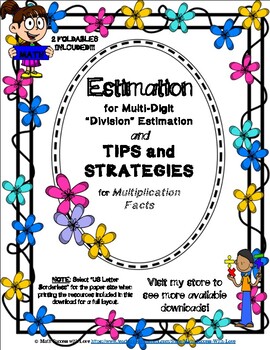 Preview of Estimation with Division and Multiplication Tips Foldables with Answer Keys