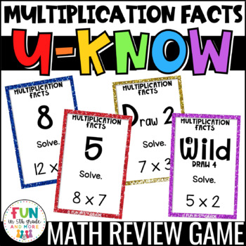 Preview of Multiplication Facts Game for Math Fact Practice or Stations - U-Know Game