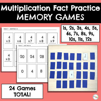 Multiplication Facts Games | Multiplication Facts Memory Games | TPT