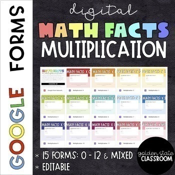 Preview of Multiplication Facts  |  Google Forms  |  Distance Learning