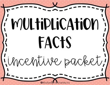 Preview of Multiplication Facts Incentive Chart