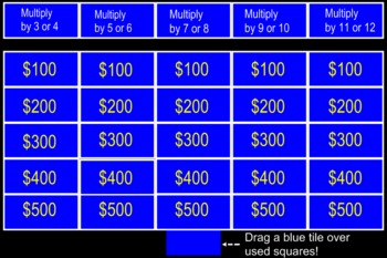 Preview of Multiplication Facts Jeopardy Smart Response Clickers