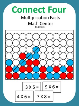 Preview of Multiplication Facts Math Center Game (Connect Four)