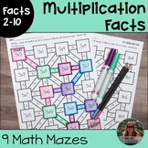 Multiplication Facts Math Mazes