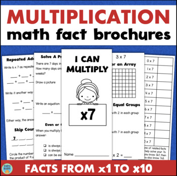 Preview of Multiplication Brochures Math Facts & Strategies Practice x1 through x10