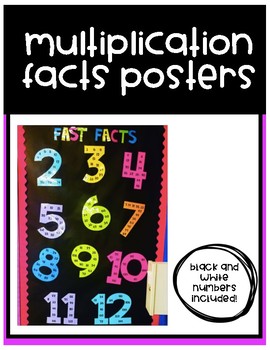 Preview of Multiplication Facts Number Posters - Multiples 1-12
