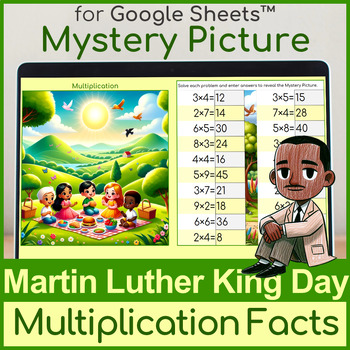 Preview of Multiplication Facts | Mystery Picture | Martin Luther King Jr. Day