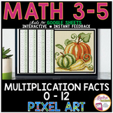 Multiplication Facts Pixel Art Digital Resource | Thanksgi