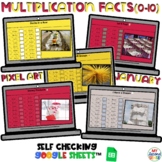 Multiplication Facts | Pixel Art Self Checking Puzzles| Fa