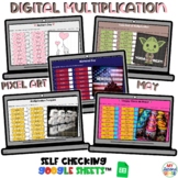 Multiplication Facts | Pixel Art Self Checking Puzzles| Fa
