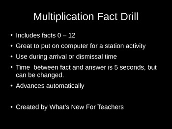 Preview of Multiplication Facts Powerpoint 0 - 12