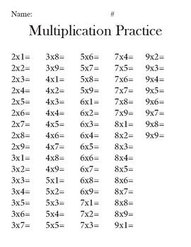 Multiplication Facts Practice by JClair | TPT